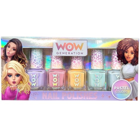 Лак для нігтів пастельних кольорів, 5 шт