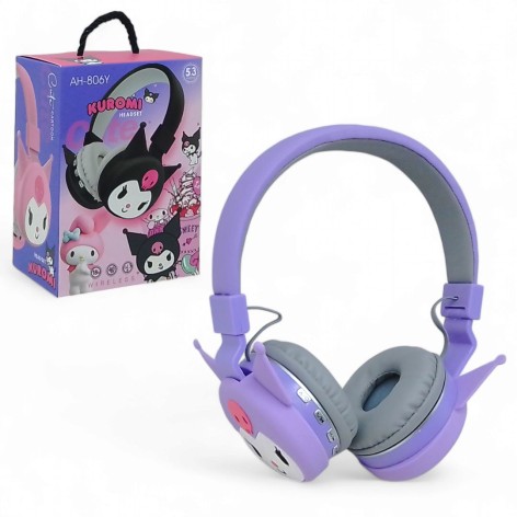 Наушники беспроводные аниме Kuromi, сиреневые