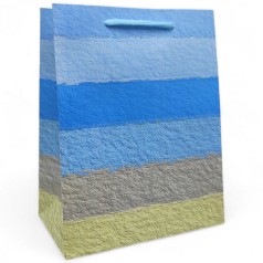 Пакет подарочный, полосатый (23х18 см), голубой