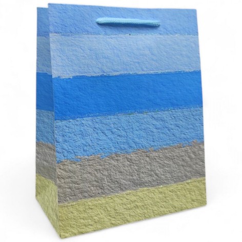 Пакет подарочный, полосатый (23х18 см), голубой