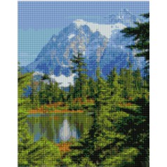 Набір для творчості алмазна картина Озеро біля гір Strateg розміром 30х40 см (KB091)