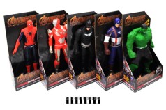 Супергерои 5 видов (Халк, капитан Америка, спайдермен, бетмен, Железный человек 22*9,5*40 см)