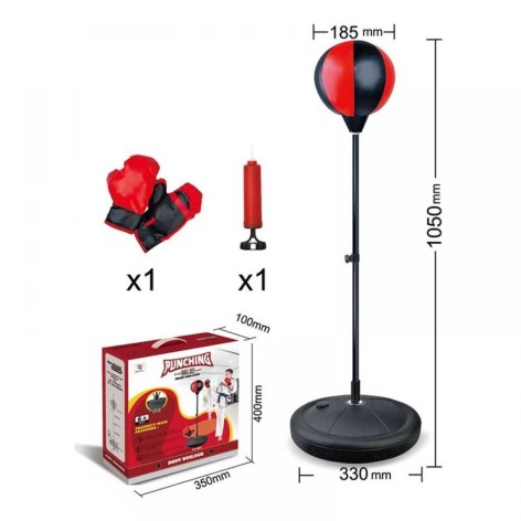 Боксерская груша на стойке с перчатками и насосом (кор.40*10*35 см)
