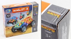 УЦЕНКА 20% Конструктор магнитный, транспорт, 32 шт., в кор-ке, 28-26-7 см /24/