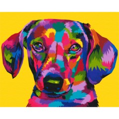 Картина за номерами: Веселкова такса 40*50 BS51794