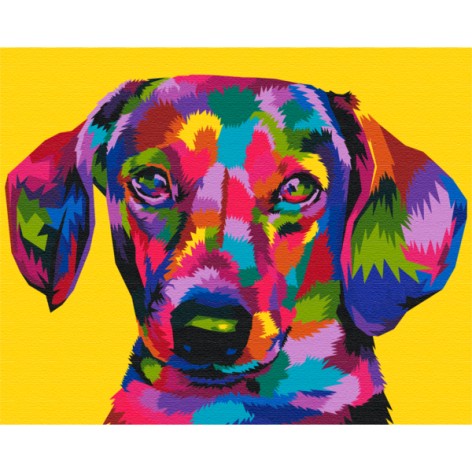 Картина за номерами: Веселкова такса 40*50 BS51794