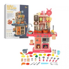 Кухня з посудом (мікс кольору) батар.муз.світ.тече вода, їжа змінює колір, .кор.47,5*15*35,5 см.