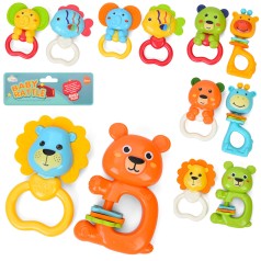 Брязкальце набір 2шт, тварини, 11см, прорізувач, 3 види по 2 кольори, у п/е,15,5-20-3см /180/