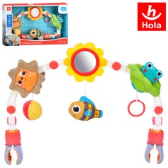 Підвіска на ліжечко/на коляску, брязкальце, пискавка, дзеркало, рухливі деталі, в кор-ці, 45-28,5-7см /8/