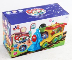 УЦЕНКА 40% Паровоз колесо вільного ходу, підсвічування, мелодія, звукові ефекти, сортер, рухомі шестерні, пальчикові ігри, в кор. 