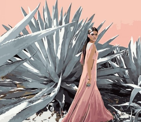 Набір для розпису по номерах Біля алоє Strateg розміром 40х50 см (GS1322)