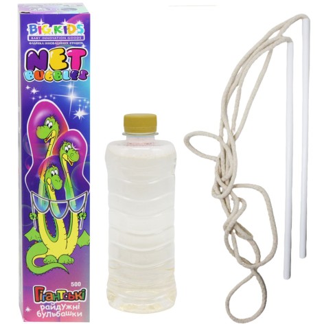 Мильні бульбашки "NET BOX - GIANT BUBBLES" 500 мл, пускач 30 см