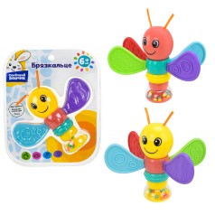 Брязкальце у ручку "Сонячний зайчик", 2 кольори мікс, р-р 15*4*12,5 см, слюда 16*5*20см 