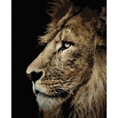 Картина по номерам Портрет льва 40х50 см (VA-0245) с лаком и уровнем TM Strateg