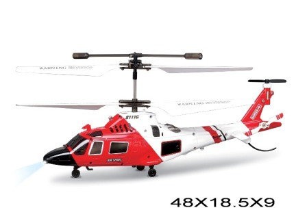 Радіокерований Вертоліт Syma S111G з гіроскопом, металевий, акумулятор, USB, 48*18,5*9