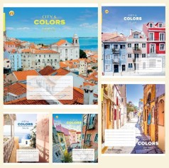 Зошит 24 л. клітинка Тверда ТЕ21303 Кольорові міста, 20 шт. в уп.