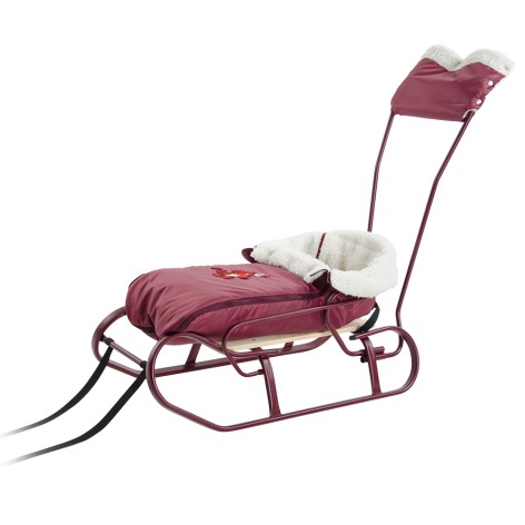 Чохол на санки Vitan "Конверт з муфтою" бордо/хутро