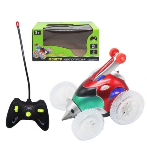 Перевертыш на радиоуправлении Дорожный монстр из серии Автопром красно-зеленый жук