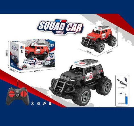 Радіокерований  джип 2 кольори, пульт 27 MHZ, підсвічування, від батарейок, що перезаряджаються, в кор. 