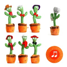 Кактус музичний C 54456 звук, світло, функія запису голосу, танцює, h-33 см, в пакеті