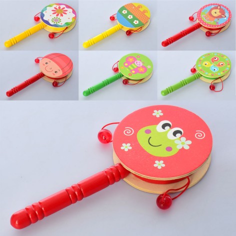 Деревянная игрушка Погремушка 17см, микс видов, в п/е, 17-7,5-2см 