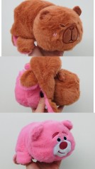 Двостороння м'яка іграшка капібара-медведик 23см