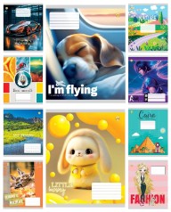 Тетрадь 12 л.клетка Твердая ТЕ41101 Микс 2, 25 шт. в уп. /600/, 10к.