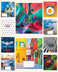 Тетрадь 60 арк.клітинка Тверда 31604 Мікс 7, 10 шт. в уп. /160/ 10к.