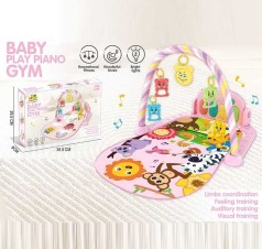 Килимок піаніно, мелодії, підсвічування, 5 підвісок, 4 брязкальця, в кор. /30/