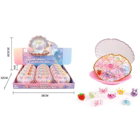 Набір прикрас А 108-10 А 8 каблучок, прозорий бокс