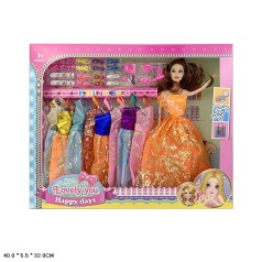 Кукла 29см 827-7 с нарядами и аксесс.кор.40*5,5*32 /40/