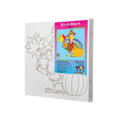 Набір для розпису по контурах Riviera Blanca "Індик" 25x25 см 6 кольорів (КА-127)