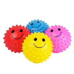 Мяч 8см ежик BT-PB-0224 смайлик 5цвет.20г цена за 3шт.в сетке 