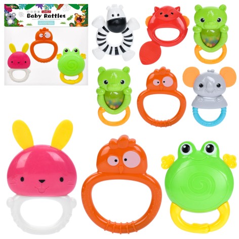 Брязкальце набор 3шт, животные, от 10см до 14см, 3 вида, в п/э17-22-5см /168/