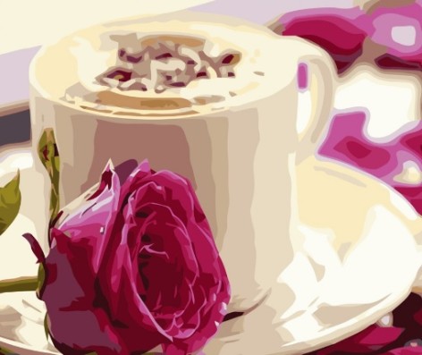 Набір для розпису по номерах Ранкова кава Strateg розміром 40х50 см (GS018)