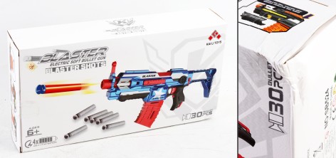 УЦІНКА 30% Автомат 5 кольорів, 30 м'яких патронів, на батарейках, кор. 