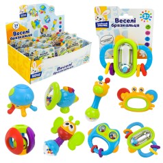 Брязкальце у ручку "Сонячний зайчик", р-р от 6 до 16 см, 8 видів по 3 шт, /10/240/24шт в кор. 43,5*24*14см