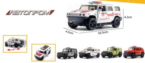 Машина металлическая АВТОПРОМ 1:32,4 вида микс, откр.дверь, кор.16,5*7,5*7,5см 