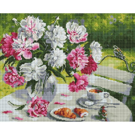 Алмазна мозаїка: Сніданок з піонами