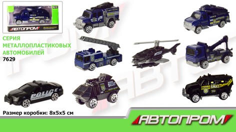 Машина металева АВТОПРОМ 1: 64,8 видів, кор. 8*5*5см 