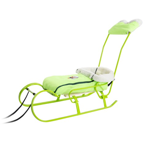 Чохол на санки Vitan "Конверт з муфтою" лайм/хутро