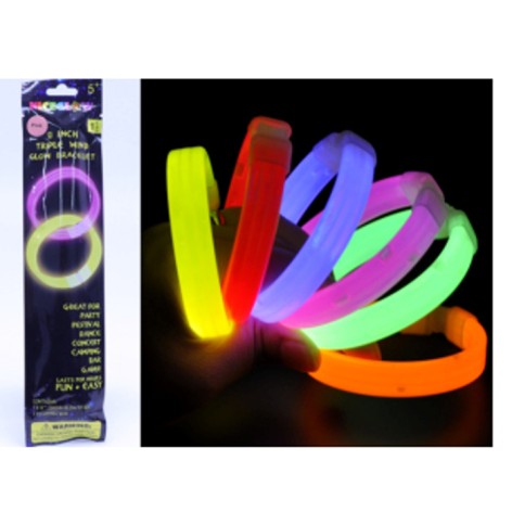 Браслет светится в темноте, 6 цветов, на бат-ке, в п/е, 6-27-1см 