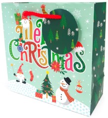 Пакет паперовий 140г/м2, НОВИЙ РІК, матова ламінація, 16х16х7 см, GB-24008  5 шт. в уп. 