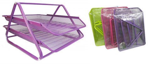 Лоток 2-й горизонтальний металевий, кольорова сітка, 3кол. (1 * 12)