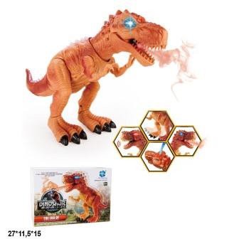 Іграшка динозавр, з пащі пар (у комплекті пляшечка з якої заливається вода), у коробці 14*13*24 см