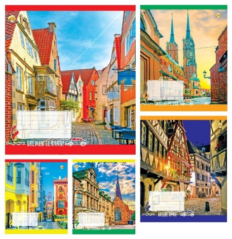 Зошит 60 арк.клітинка Тверда ТА51602 Міста, 10/160  5к. ціна за 10 шт.