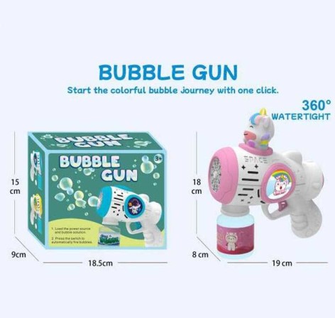 Пистолет с мыльными пузырями подсветка, автоматический принцип, бутылочка с мыльным раствором, в кор. 