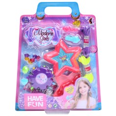 Набір для творчості веревка(2 кольори), бусини, шпильки, каблучки, скринька-зірка, на листі, 24-30,5-4см 