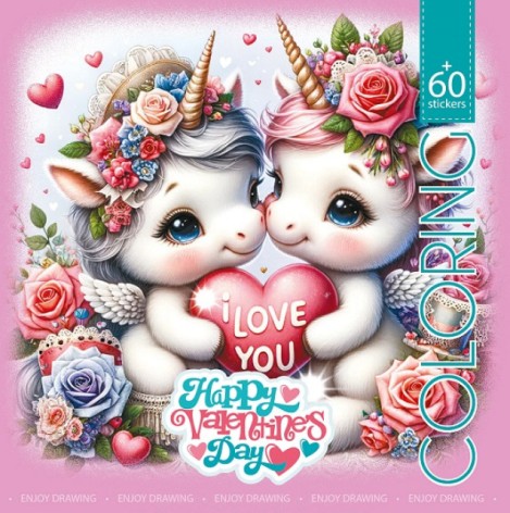 Раскраска 200х200мм,100г, 8лист.,4+4,книжное открытие,2 скобы диз.24167