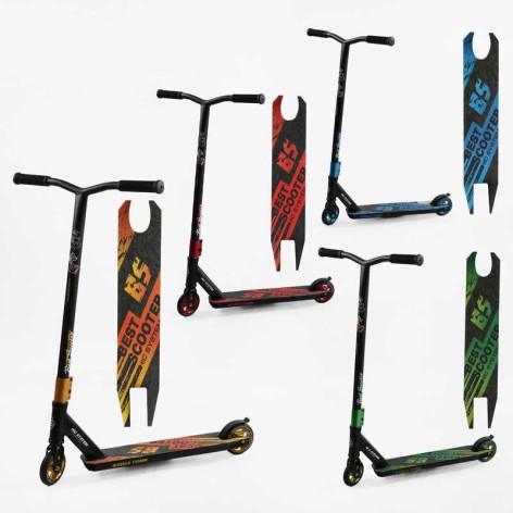 Самокат трюковый 4 цвета, HIC-система, ПЕГИ, алюминиевый диск и дека, колеса PU, d=10 см /8/